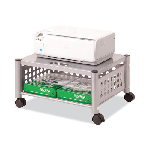 Image of Vertiflex® Underdesk Machine Stand, Metal, 2 Shelves, 90 lb Capacity, 21.5" x 17.88" x 11.5", Matte Gray