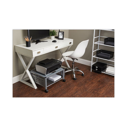 Image of Vertiflex® Underdesk Machine Stand, Metal, 2 Shelves, 90 lb Capacity, 21.5" x 17.88" x 11.5", Matte Gray