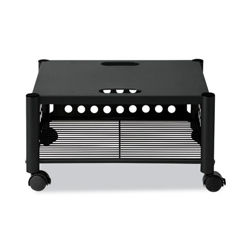 Image of Vertiflex® Underdesk Machine Stand, Metal, 2 Shelves, 90 lb Capacity, 21.5" x 17.88" x 11.5", Black