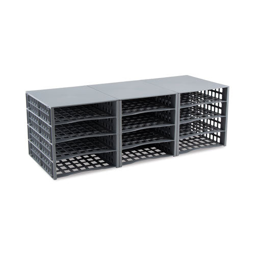 Image of Advantus Snap Configurable Tray System, 12 Compartments, 22.75 x 9.75 x 13, Gray