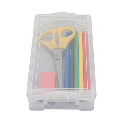 Image of Advantus Super Stacker Pencil Box, 8.25" x 3.75" x 1.5", Clear