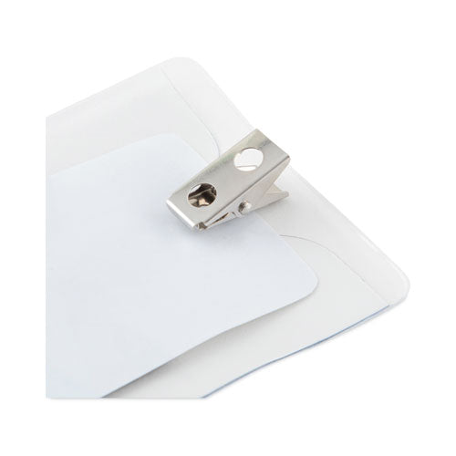Image of Advantus ID Badge Holders with Clip, Vertical, Clear 3.38" x 4.25" Holder, 3.13" x 3.75" Insert, 50/Pack