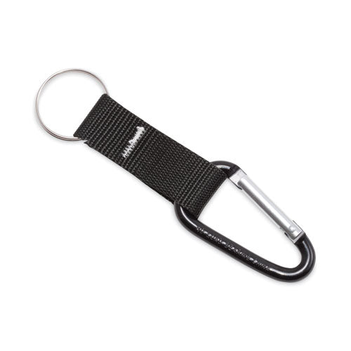 Image of Advantus Carabiner Key Chains, Split Key Rings, Aluminum, Black, 10/pack