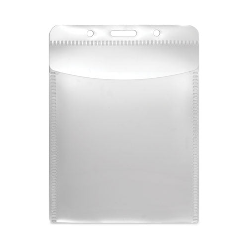 Image of Advantus PVC-Free Badge Holders, Vertical, Clear 3.5" x 5.13" Holder, 3.13" x 4.5" Insert, 50/Pack