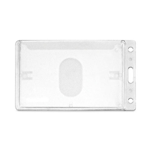 Image of Advantus Frosted Two-Card Rigid Badge Holders, Vertical, Frosted 2.5" x 4.13" Holder, 2.13" x 3.38" Insert, 25/Box