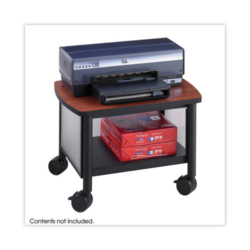 Image of Safco® Impromptu Under-Desk Machine Stand, Metal, 2 Shelves, 100 lb Capacity, 20.5" x 16.5" x 14.5", Cherry/White/Black