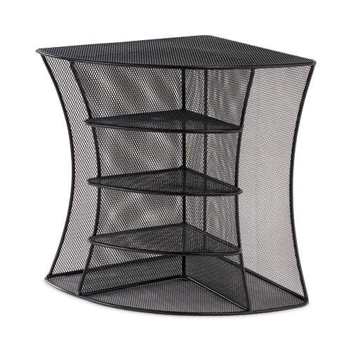 Image of Safco® Onyx Mesh Corner Organizer, Six Sections, 15 X 11 X 13, Black