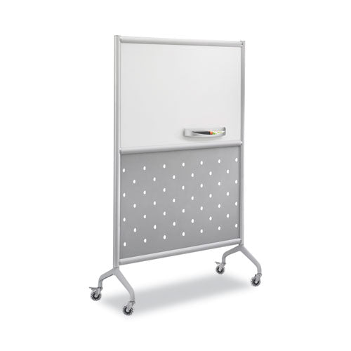 Image of Safco® Rumba Whiteboard Collaboration Screen Accessory Tray, 12.25" x 3.5" x 2.25", Silver