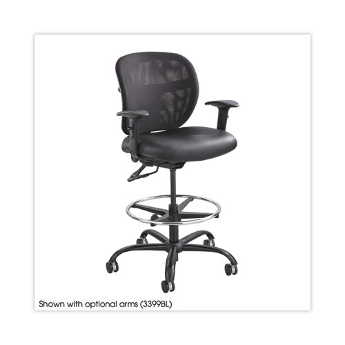 Image of Safco® Vue Heavy-Duty Extended-Height Stool, Supports Up To 350 Lb, 23" To 32.5" Seat Height, Black Vinyl Seat, Black Base
