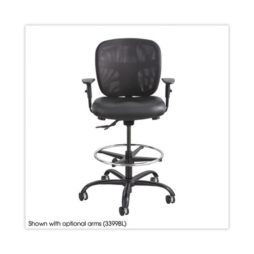 Image of Safco® Vue Heavy-Duty Extended-Height Stool, Supports Up To 350 Lb, 23" To 32.5" Seat Height, Black Vinyl Seat, Black Base
