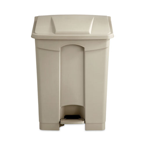 Image of Safco® Large Capacity Plastic Step-On Receptacle, 17 gal, Plastic, Tan