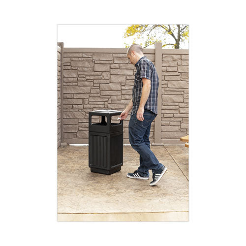Image of Safco® Canmeleon Recessed Panel Receptacles, 15 gal, Polyethylene, Black
