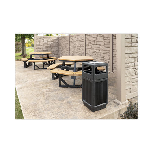 Image of Safco® Canmeleon Recessed Panel Receptacles, 15 gal, Polyethylene, Black