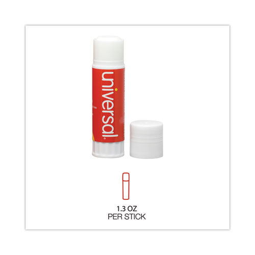 Image of Universal® Glue Stick, 1.3 Oz, Applies And Dries Clear, 12/pack