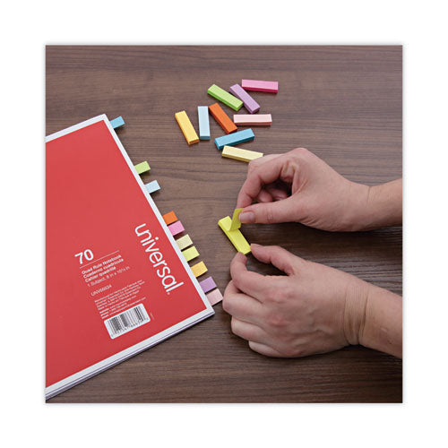 Image of Universal® Self-Stick Page Tabs, 0.5" x 1.75", Assorted Colors, 500/Pack