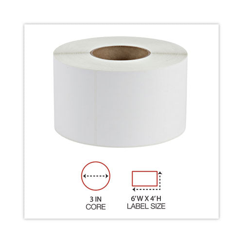 Image of Universal® Thermal Transfer Blank Shipping Labels, Label Printers, 4 X 6, White, 1,000/roll, 4 Rolls/carton