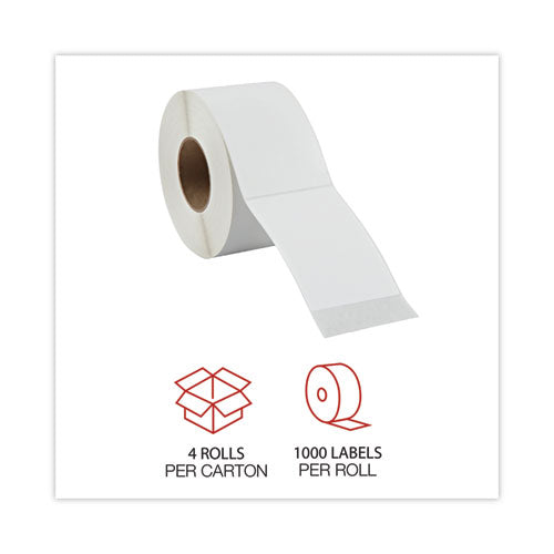 Image of Universal® Thermal Transfer Blank Shipping Labels, Label Printers, 4 X 6, White, 1,000/roll, 4 Rolls/carton