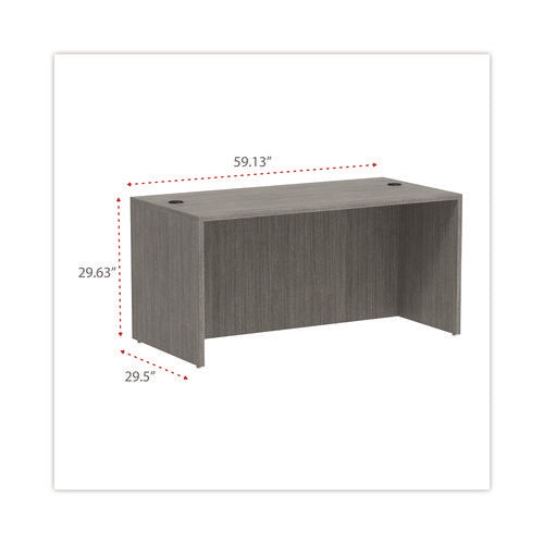 Image of Alera® Alera Valencia Series Straight Front Desk Shell, 59.13" x 29.5" x 29.63", Gray
