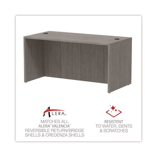 Image of Alera® Alera Valencia Series Straight Front Desk Shell, 59.13" x 29.5" x 29.63", Gray