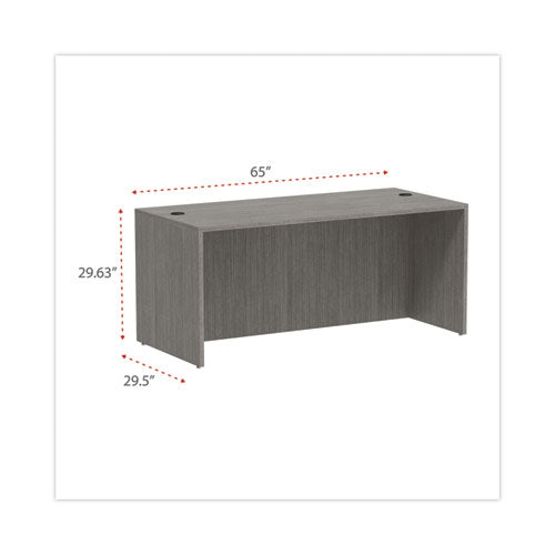 Image of Alera® Alera Valencia Series Straight Front Desk Shell, 65" x 29.5" x 29.63", Gray