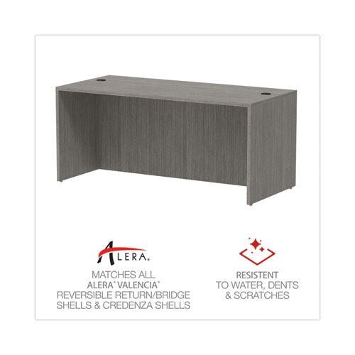 Image of Alera® Alera Valencia Series Straight Front Desk Shell, 65" x 29.5" x 29.63", Gray