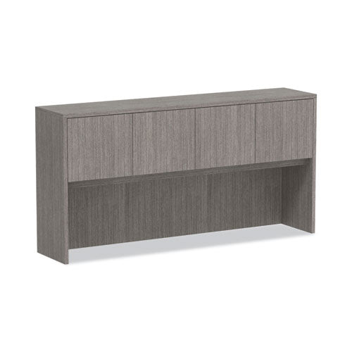 Image of Alera® Alera Valencia Series Hutch with Doors, 4 Compartments, 70.63w x 15d x 35.38h, Gray