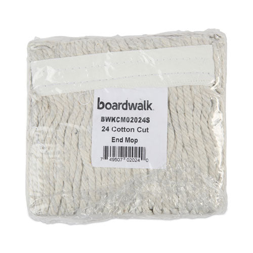 Image of Boardwalk® Banded Cotton Mop Head, #24, White, 12/carton