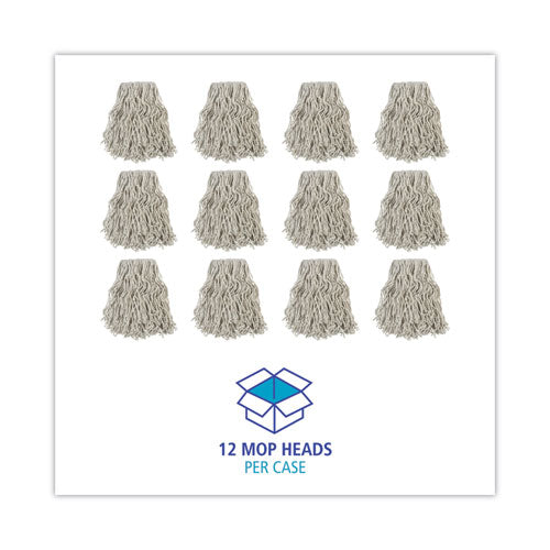 Image of Boardwalk® Banded Cotton Mop Head, #24, White, 12/carton