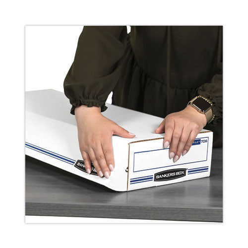 Image of Bankers Box® Stor/file Check Boxes, 9.25" X 25" X 4.13", White/blue, 12/carton