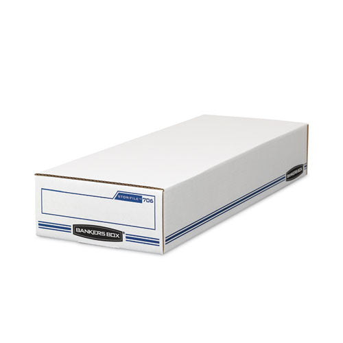 Image of Bankers Box® Stor/file Check Boxes, 9.25" X 25" X 4.13", White/blue, 12/carton