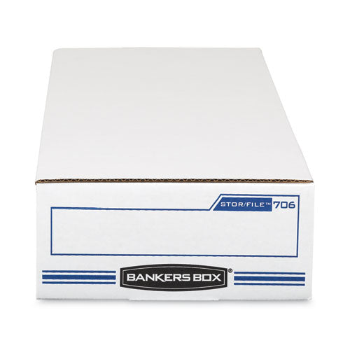 Image of Bankers Box® Stor/file Check Boxes, 9.25" X 25" X 4.13", White/blue, 12/carton