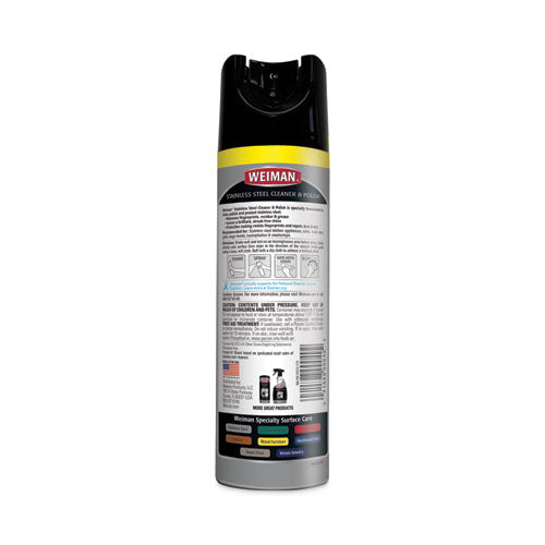 Image of WEIMAN® Stainless Steel Cleaner And Polish, 17 Oz Aerosol, 6/carton