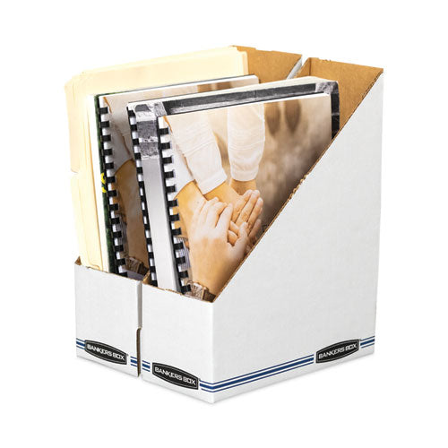 Image of Bankers Box® Stor/File Corrugated Magazine File, 4 x 9.25 x 11.75, White, 12/Carton