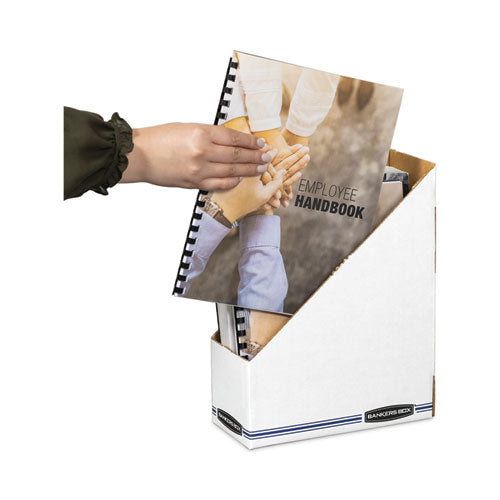 Image of Bankers Box® Stor/File Corrugated Magazine File, 4 x 9.25 x 11.75, White, 12/Carton