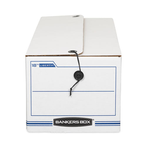 Image of Bankers Box® Liberty Check And Form Boxes, 9.75" X 23.75" X 6.25", White/blue, 12/carton