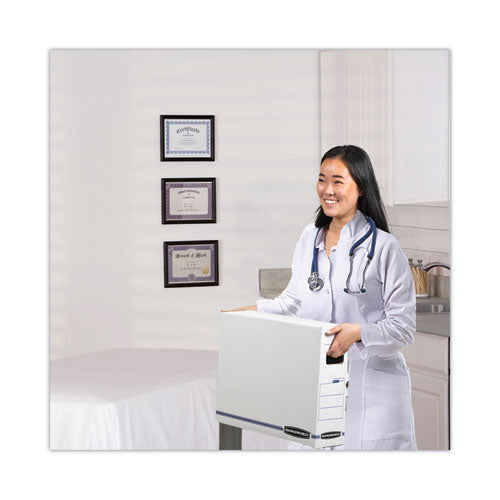 Image of Bankers Box® X-Ray Storage Boxes, 5" X 18.75" X 14.88", White/blue, 6/carton