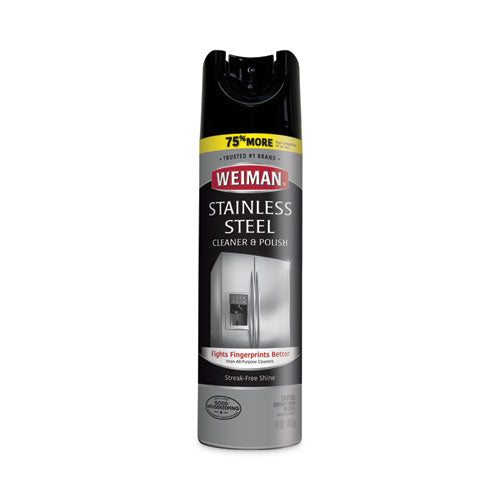 Image of WEIMAN® Stainless Steel Cleaner And Polish, 17 Oz Aerosol, 6/carton