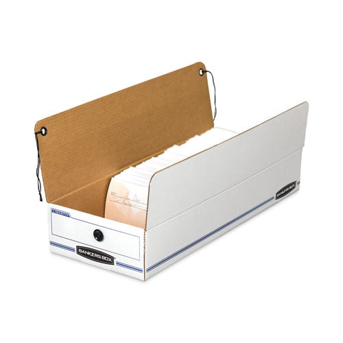 Image of Bankers Box® Liberty Check And Form Boxes, 9.25" X 23.75" X 4.25", White/blue, 12/carton