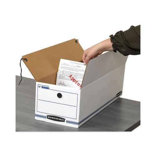 Image of Bankers Box® Liberty Check And Form Boxes, 9.75" X 23.75" X 6.25", White/blue, 12/carton
