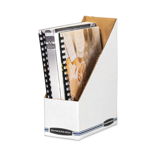 Image of Bankers Box® Stor/File Corrugated Magazine File, 4 x 9.25 x 11.75, White, 12/Carton