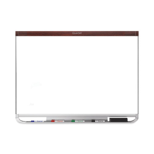 Image of Quartet® Prestige 2 DuraMax Magnetic Porcelain, 48" x 36", White Surface, Mahogany Finished Fiberboard/Plastic Frame