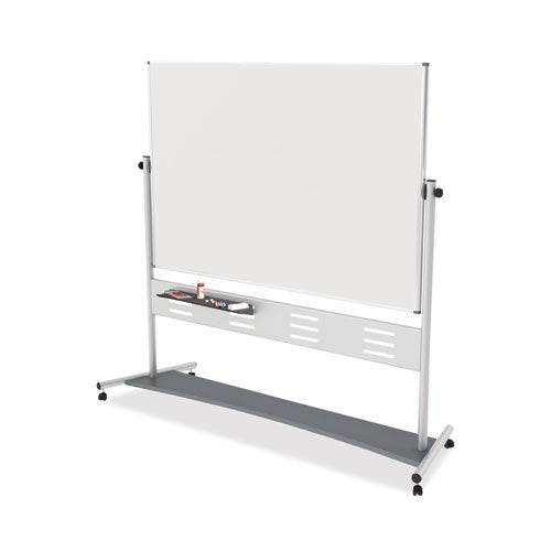 Image of MasterVision® Revolver Easel, Horizontal Orientation, 70.8" x 47.2", White Surface, Satin Aluminum Frame