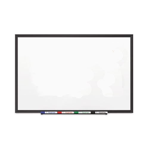 Image of Quartet® Classic Series Porcelain Magnetic Dry Erase Board, 60" x 36", White Surface, Black Aluminum Frame