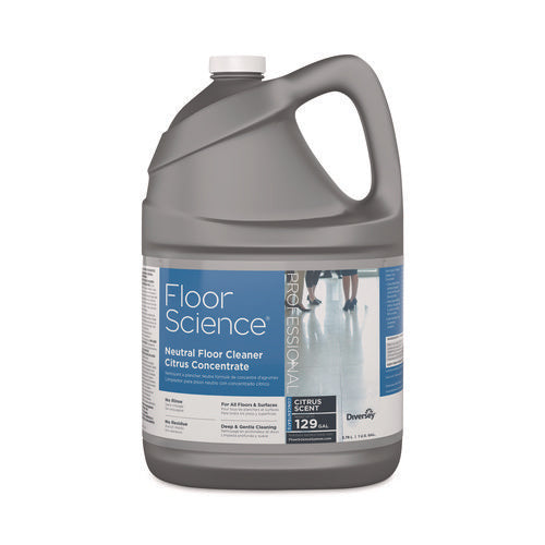 Image of Diversey Floor Science Neutral Floor Cleaner Concentrate, Citrus Scent, 1 gal, 4/Carton