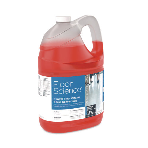Image of Diversey Floor Science Neutral Floor Cleaner Concentrate, Citrus Scent, 1 gal, 4/Carton