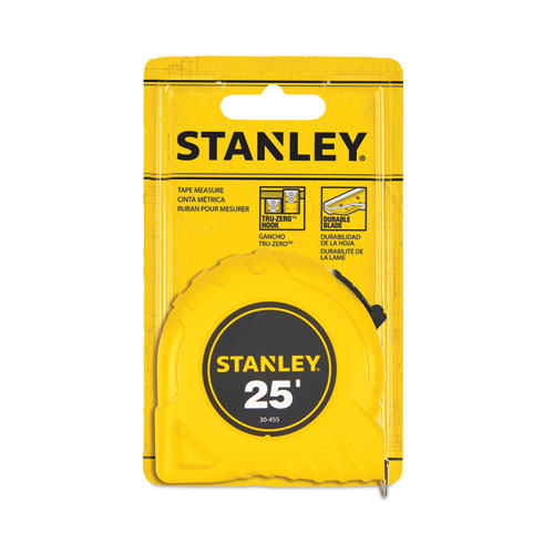 Image of Stanley Bostitch® Power Return Tape Measure, Plastic Case, 1" x 2 5ft, Yellow