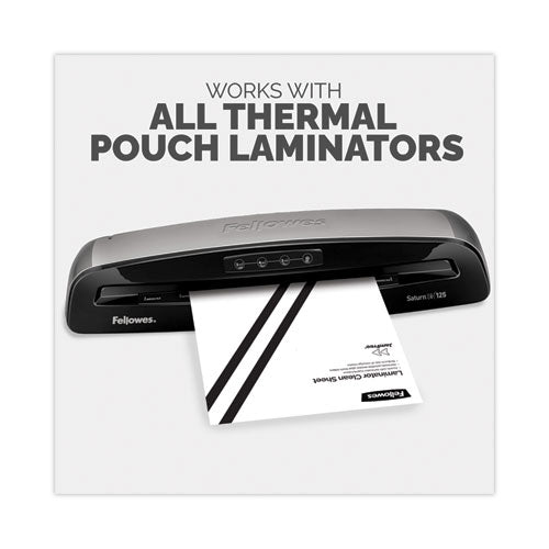 Image of Fellowes® Laminator Cleaning Sheets, 3 To 10 Mil, 8.5" X 11", White, 10/pack