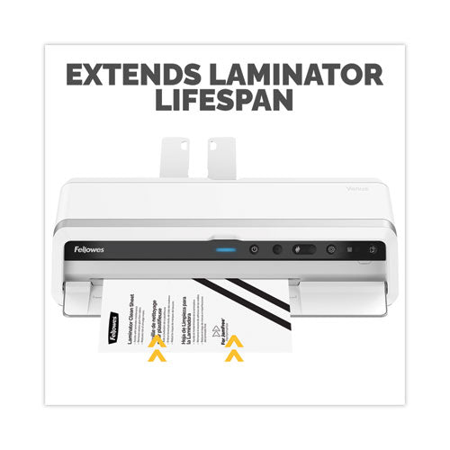 Image of Fellowes® Laminator Cleaning Sheets, 3 To 10 Mil, 8.5" X 11", White, 10/pack