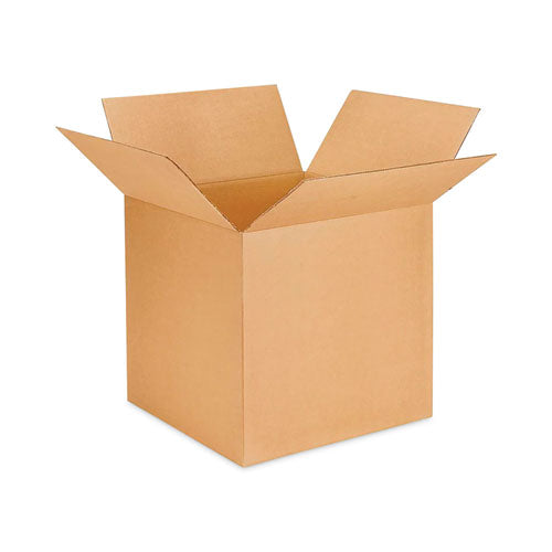 Image of Universal® Fixed-Depth Brown Corrugated Shipping Boxes, Regular Slotted Container (RSC), Large, 12" x 12" x 7", Brown Kraft, 25/Bundle