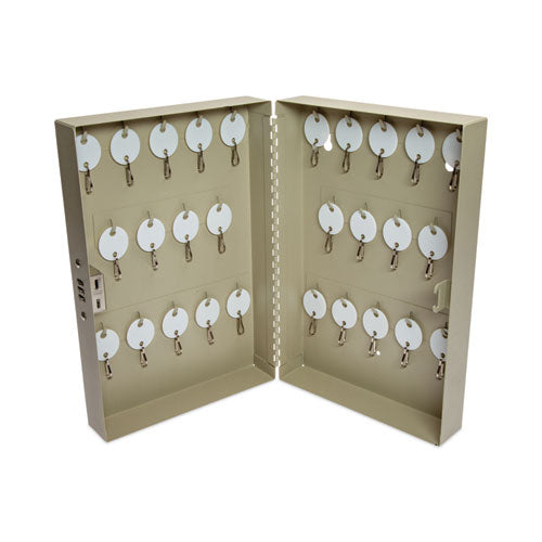 Image of CONTROLTEK® Combination Lockable Key Cabinet, 28-Key, Metal, Sand, 7.75 x 3.25 x 11.5